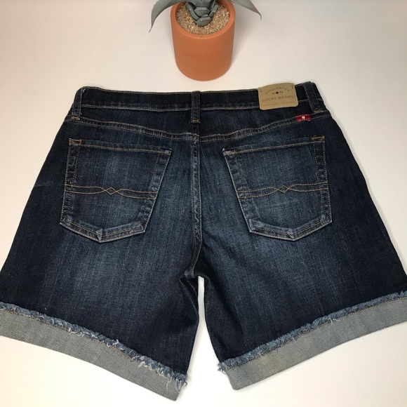 Lucky Brand High-Rise Raw Hem Jean Shorts - 27 - Picture 6 of 17